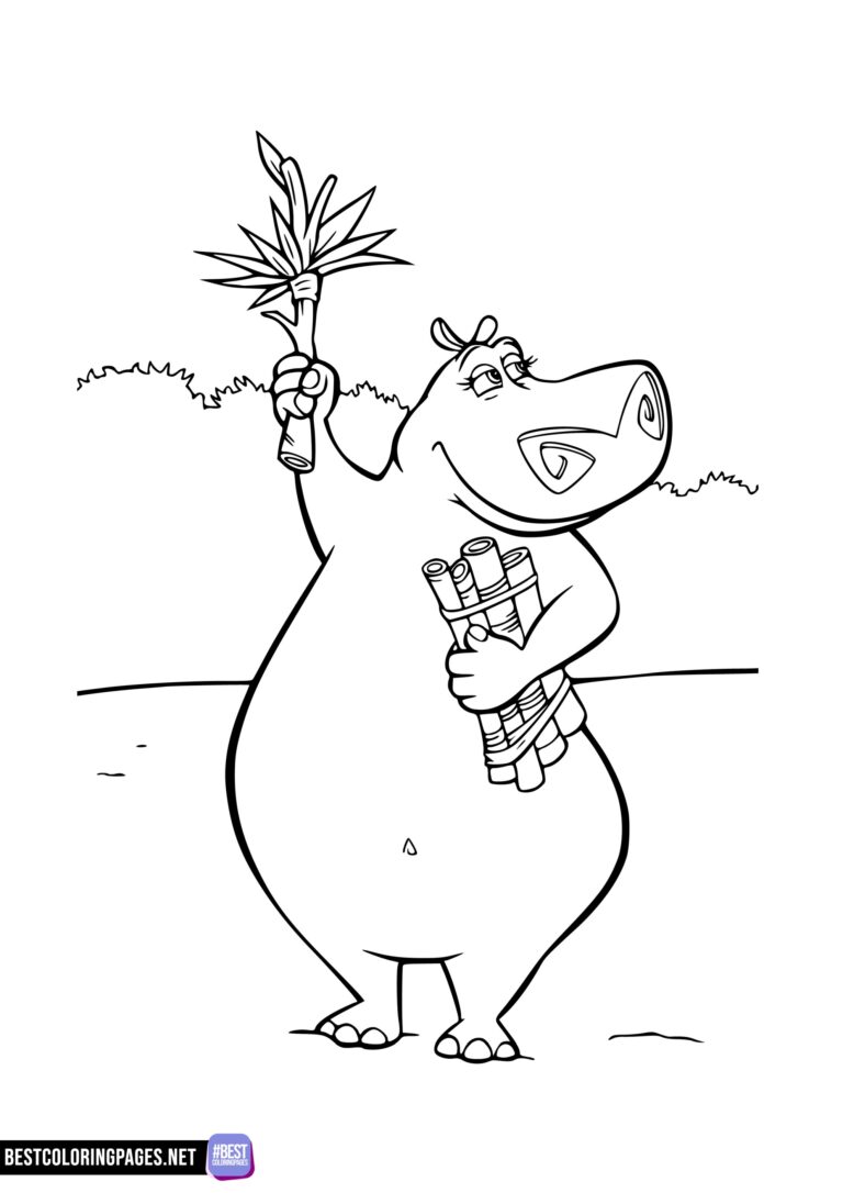 Gloria Madagascar coloring page