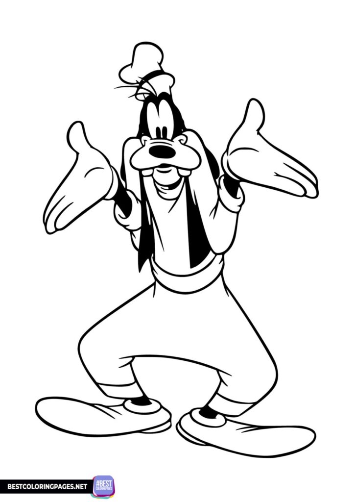 Goofy coloring pages