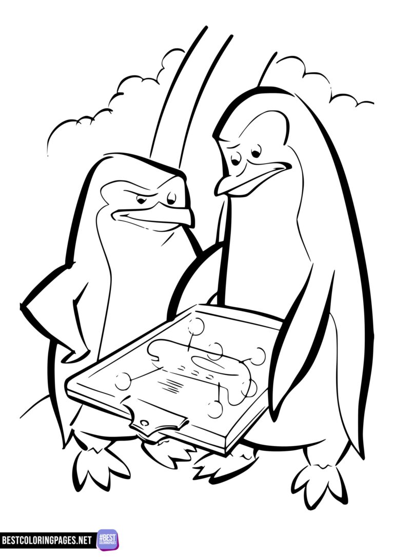 Penguins coloring page