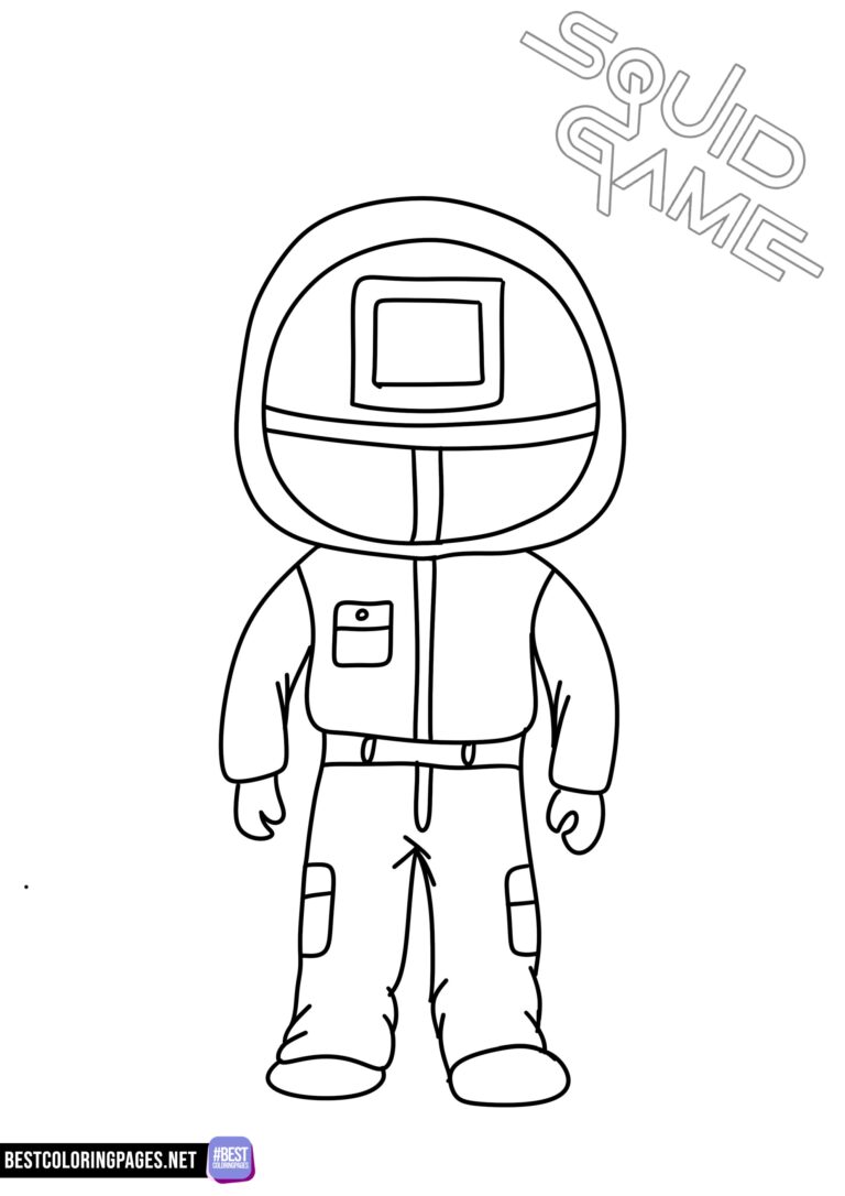 Guard squid game coloring page