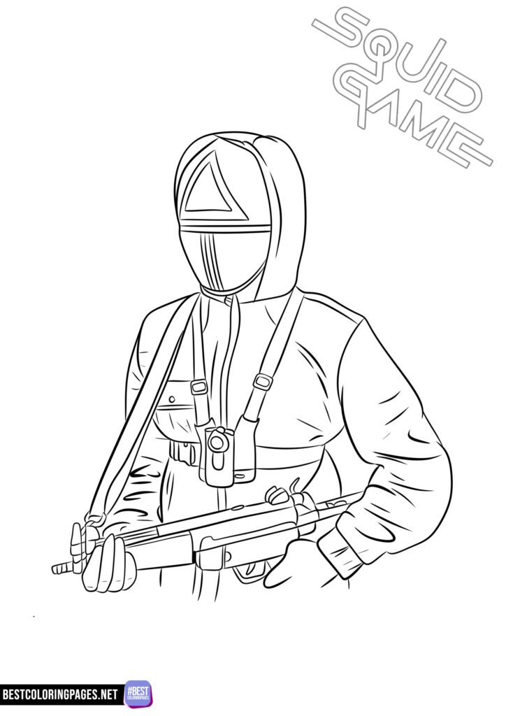 Guardian Squid Game coloring page