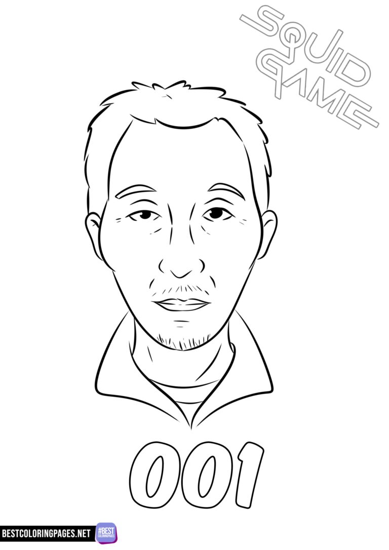 Squid Game coloring page player 001