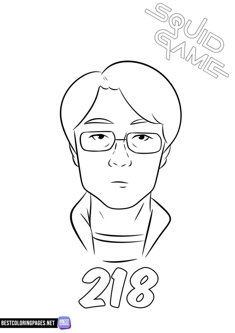 Squid Game coloring page player 218
