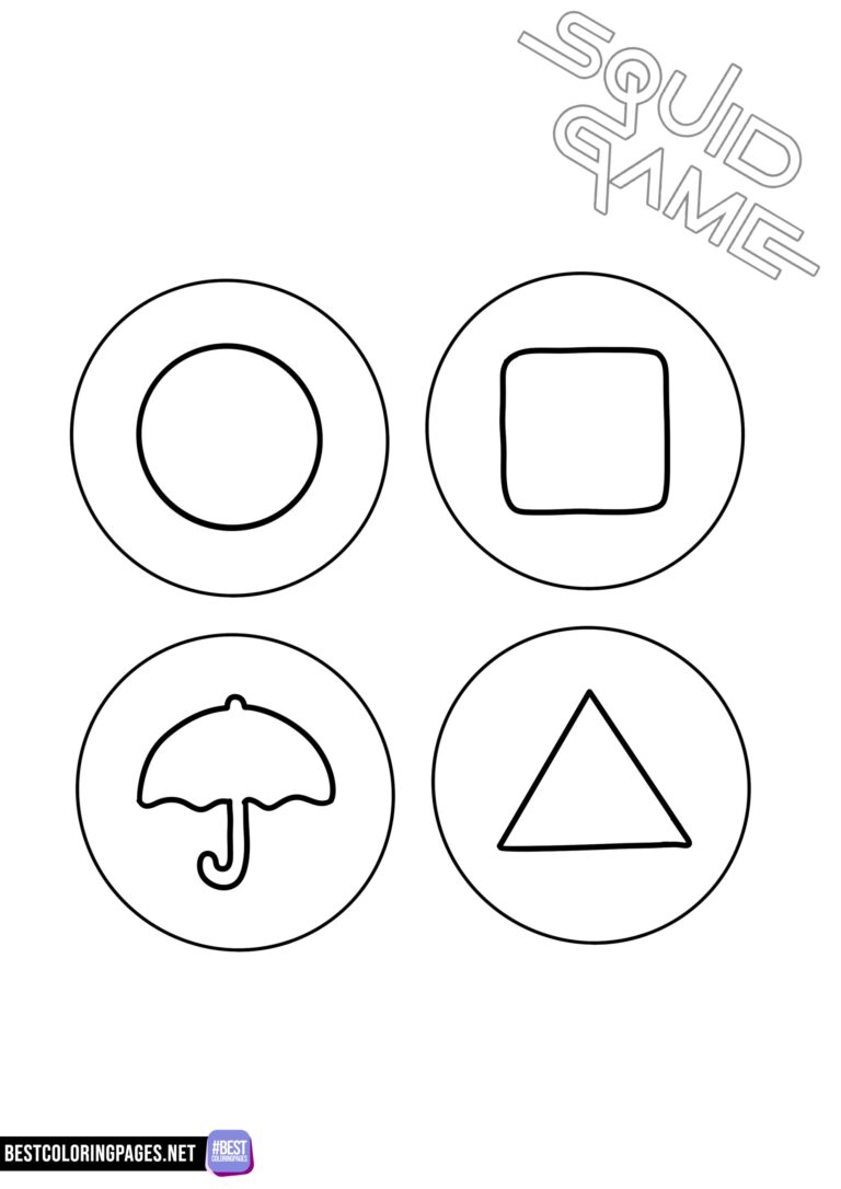 Squid Game cookies coloring pages