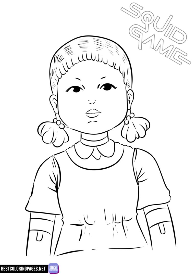 Squid Game doll coloring page