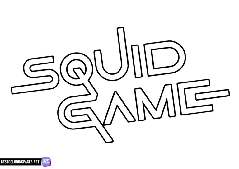 Squid Game series logo coloring page