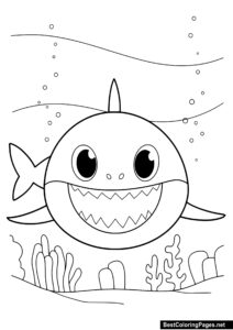 Baby Shark printable coloring page